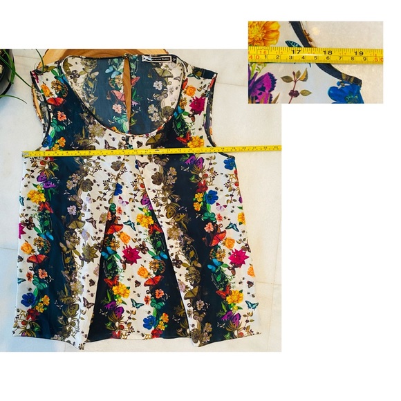 ADRIANA BARRA 🇧🇷 DESIGNER SILK FLORAL TOP - Picture 13 of 15